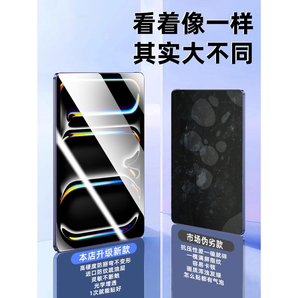 德国蓝猩适用iPadPro2024钢化膜ipad10/9平板保护膜苹果Pro11寸全屏2023款ar2022/2021防摔2019十代电脑屏幕