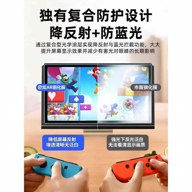 德国蓝猩适用任天堂switch2钢化膜switch2保护膜新款NS2屏幕膜高清全覆盖防蓝光屏保磨砂耐刮指纹二代游戏机
