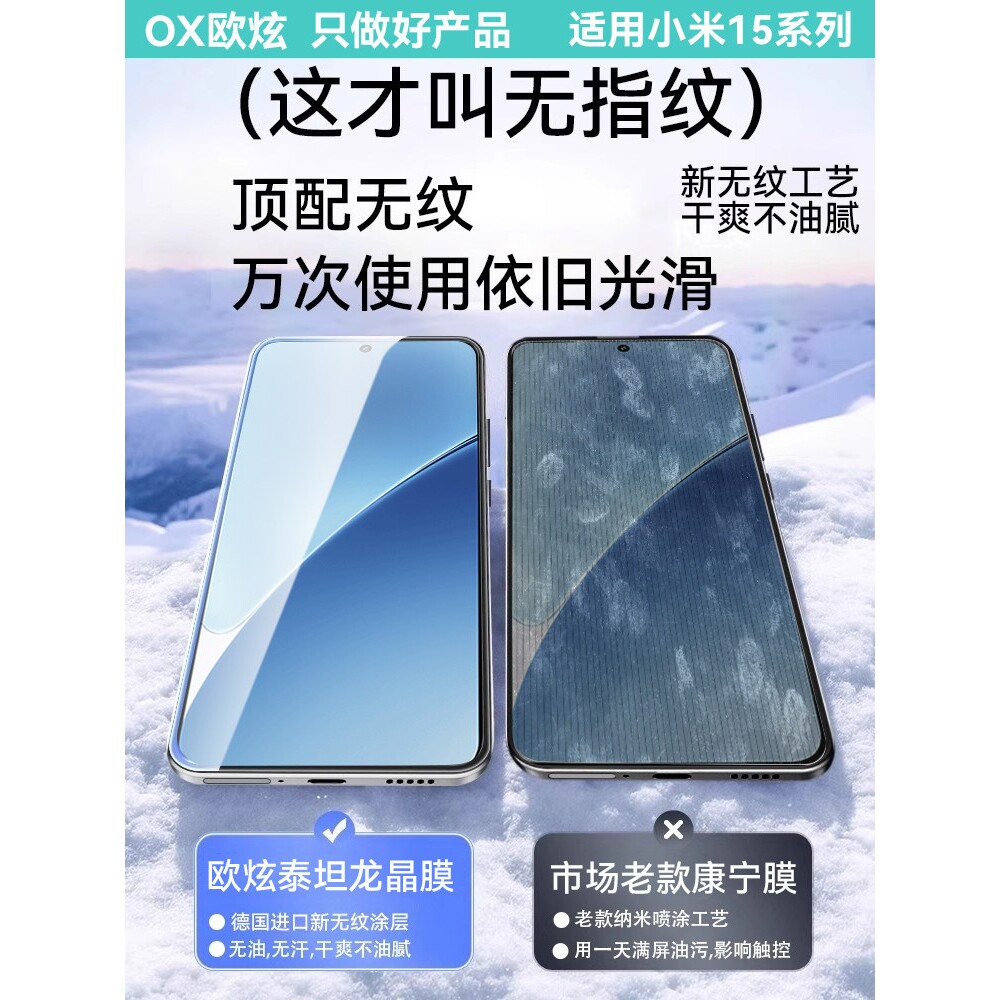 德国蓝猩适用小米17promax钢化膜17pro新款17ultra手机膜15spro超声波解锁屏幕14ultra全屏14保护13贴膜13pro