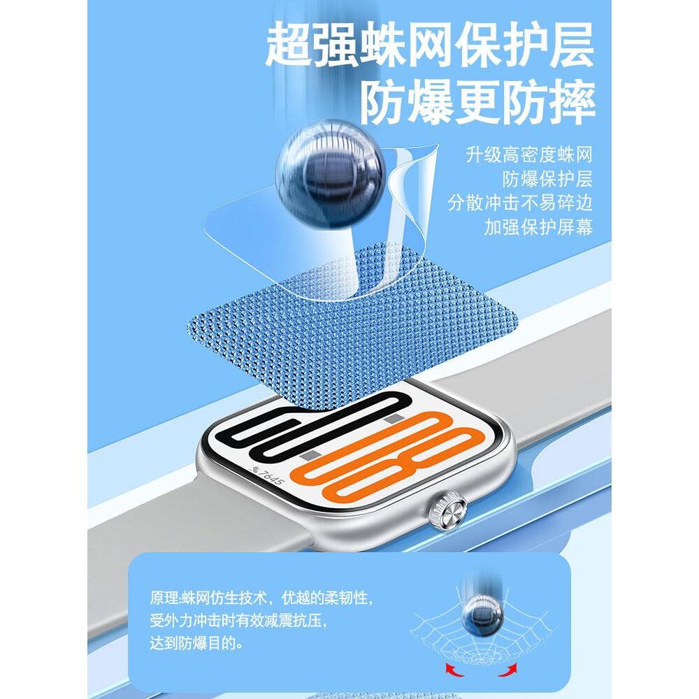 德国蓝猩适用华为荣耀手表X5钢化水凝膜5Pro陶瓷膜ultra智能运动手表手环Fit活力版6全屏防摔防刮por新款软膜