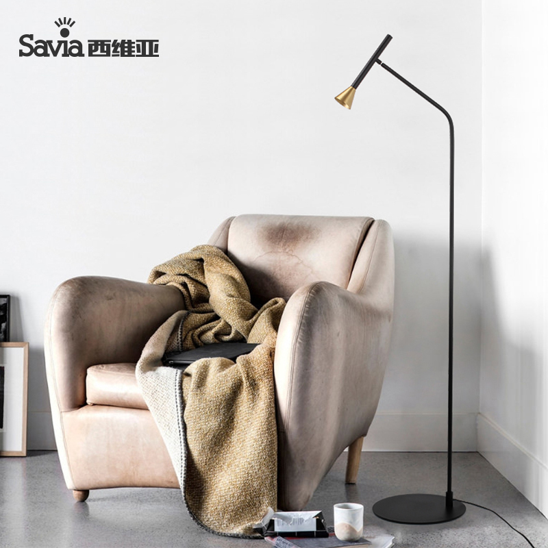 西维亚壁灯卧室床头灯 LED可调节角度阅读灯简约欧式客厅书房铜灯