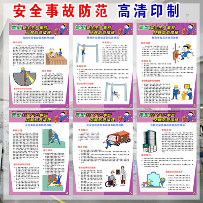 新款工厂车间机械事故预防措施宣传海报企业安全生产月挂图展板墙贴画宣传栏企业工厂事故隐患排查治理