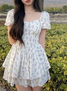 夏季温柔少女法式碎花葡