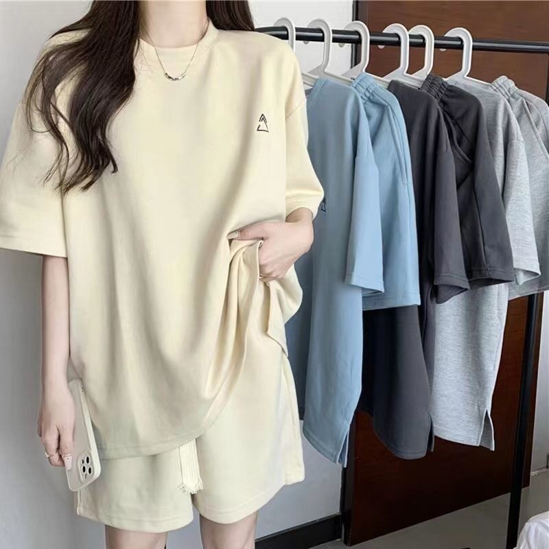 华夫格运动服套装女夏季