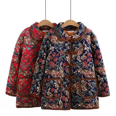 200斤可穿秋冬妈妈装棉衣外套加肥大码中老年女装奶奶碎花棉袄