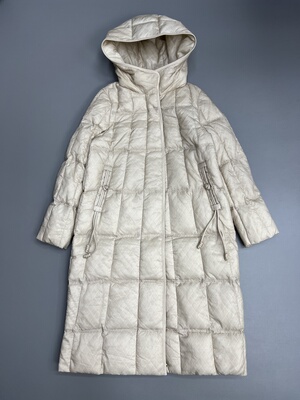 柜单2025秋冬新款时尚连帽外套中长款90%鹅绒羽绒服