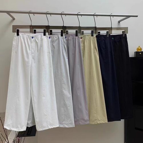 简谜夏款薄料高弹九分直筒裤