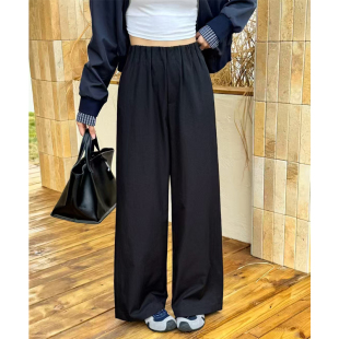 简谜女裤 阔腿裤 2025秋冬休闲大码 高腰百搭长筒裤 AW2593 拖地裤 正品