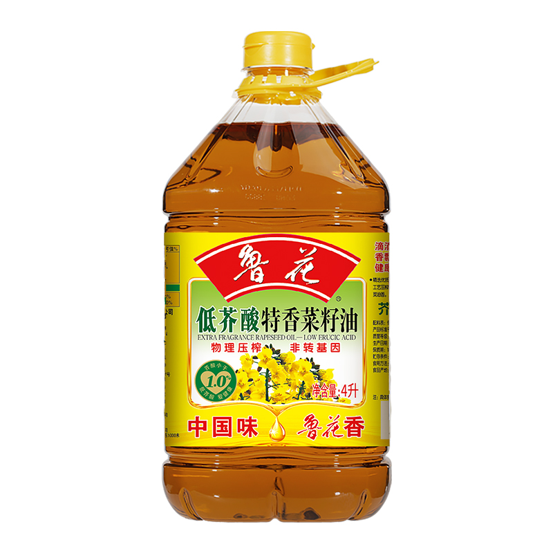 鲁花低芥酸特香菜籽油4L家用厨房炒菜食用油-J