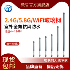 2.4G/5.8GHz双频WiFi全向高增益室外防水无线传输N公头玻璃钢天线