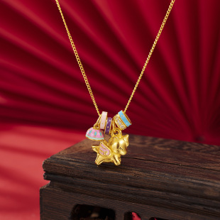 法国coss kokos925银梦幻独角兽项链女童趣时尚珐琅小飞马吊坠