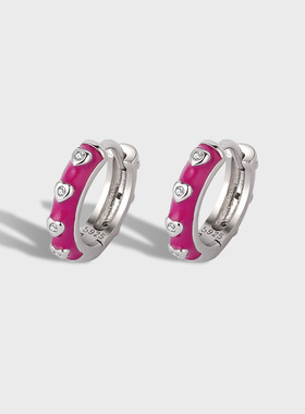 法国coss koko滴胶爱心形耳扣女版新款简约微镶锆石桃心高级感