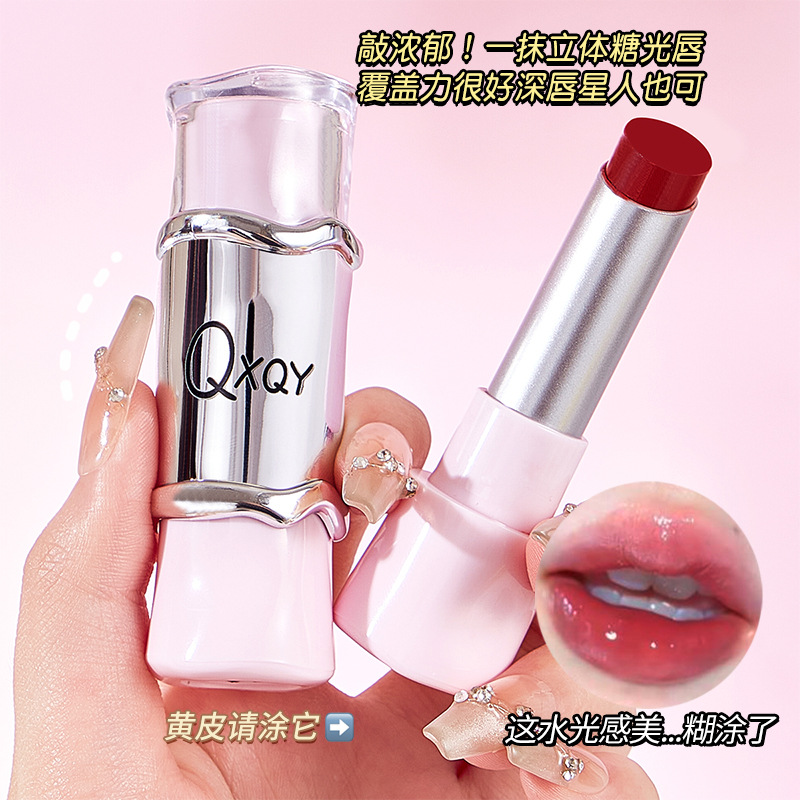 新款推荐QXQY水光口红镜面嘟嘟唇易上色滋润女持妆显嫩唇釉学生党