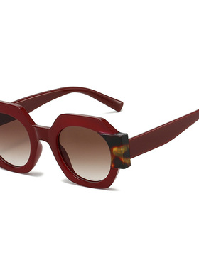 法国coss koko新款多边形时尚太阳镜 欧美个性ins撞色八边形墨镜