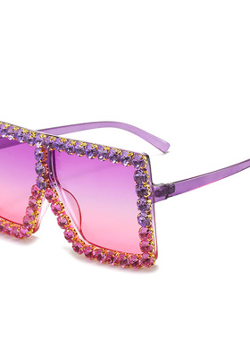 法国coss koko新款大框太阳镜 欧美个性镶钻眼镜 炫酷大方框炫酷