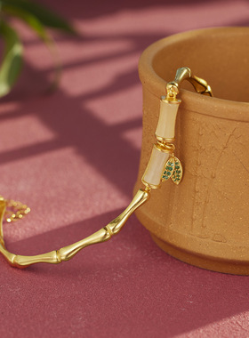 法国coss kokos925银有你竹够竹节手链女新中式国潮富贵节节高