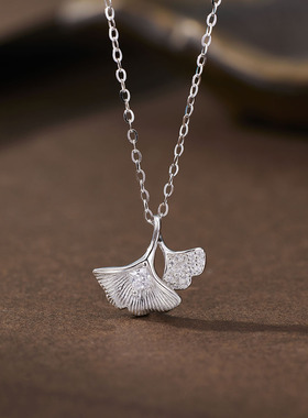 法国coss kokos925银三生有幸项链女时尚设计感锆石杏叶锁骨链百