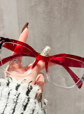 法国coss koko复古蝴蝶黑框防蓝光眼镜框日常素颜修饰平光镜豹纹