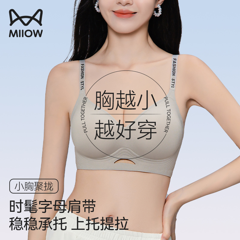 猫人内衣女小胸聚拢提拉调整文胸