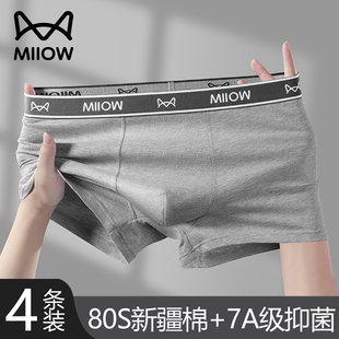 猫人男士内裤大码纯棉运动透气四角裤衩冬季青少年男款平角短裤头