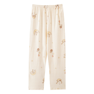 猫人纯棉睡裤女长裤春秋款2025年新款全棉休闲遛弯家居裤棉绸裤子