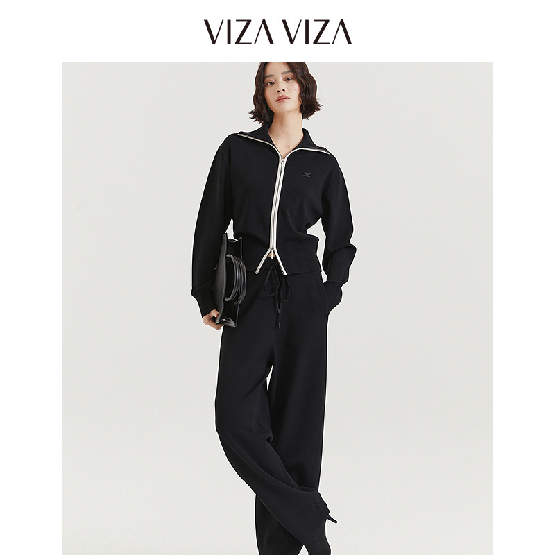 VIZAVIZA翻领毛针织衫