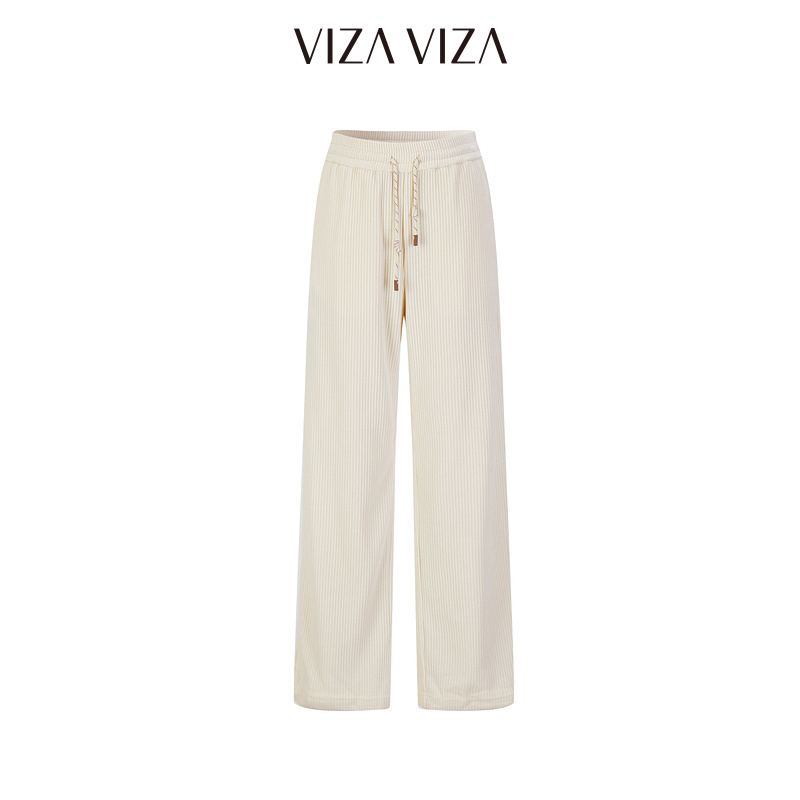 VIZA VIZA 2024年冬季新款宽松通勤直筒高腰休闲裤女