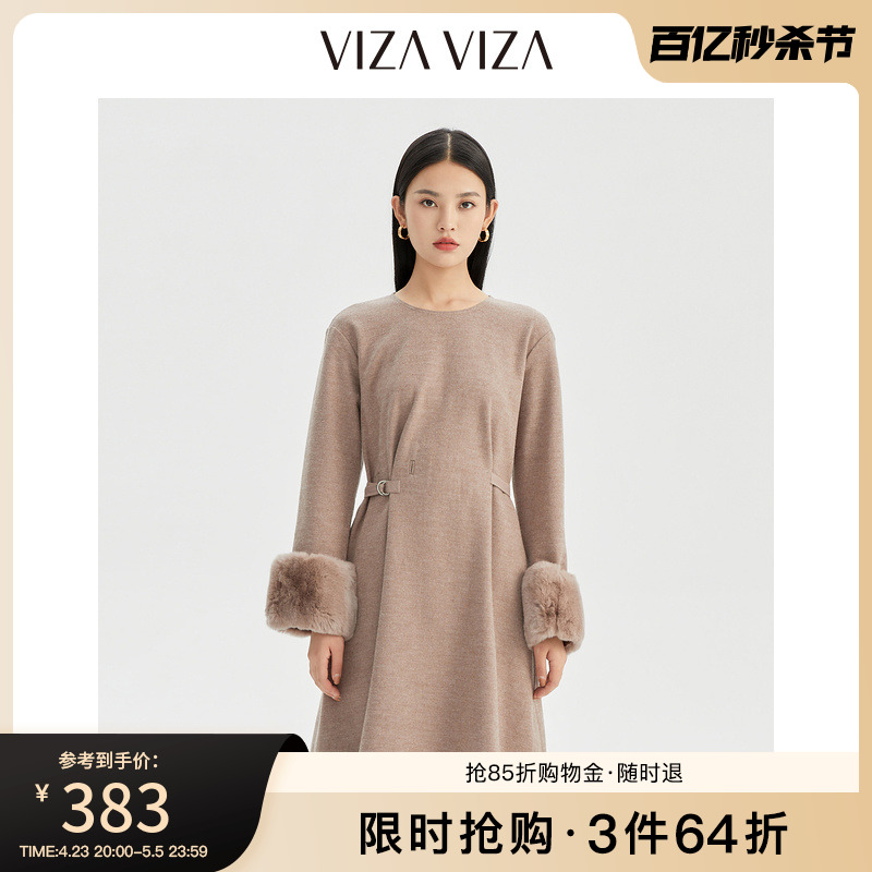 【商场同款】VIZA VIZA冬季新款时尚休闲连衣裙