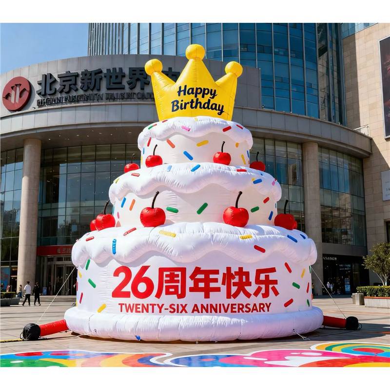 充气卡通生日蛋糕气模商场周年庆纪念日开业庆典活动宣传引流装饰