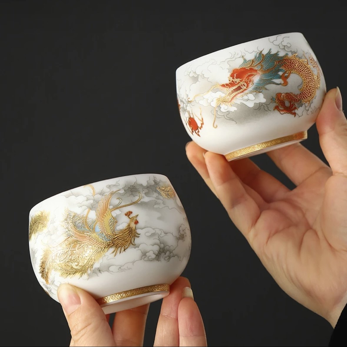 周鸿杰龙凤呈祥对杯24k鎏金建盏主人杯个人专用掐丝茶杯情侣对杯,餐饮具,茶杯,淘宝优惠券,粉丝福利购,淘宝优惠卷