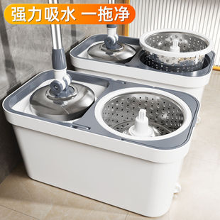 拖把加大加厚一拖懒人甩干拖地墩布神器 家用免手湿两用旋转新款