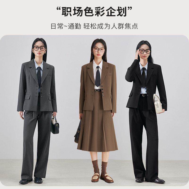 西装外套女生小个子套装公务员大学生面试正装通勤休闲西服考编