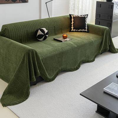 雪尼尔面料简约全包沙发垫