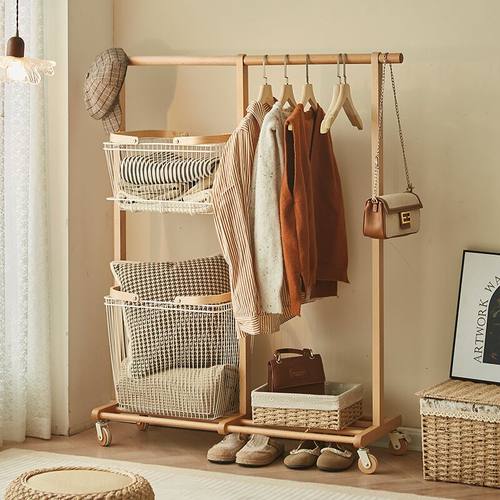 实木落地衣帽架家用卧室衣架