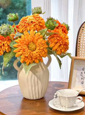 泰迪向日葵仿真花假花摆设高档花客厅餐桌装饰花艺摆件太阳花花束