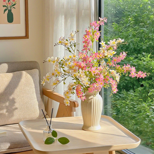 北欧风仿真花迎春花绢花餐桌桌面装饰摆件客厅卧室氛围装饰插花