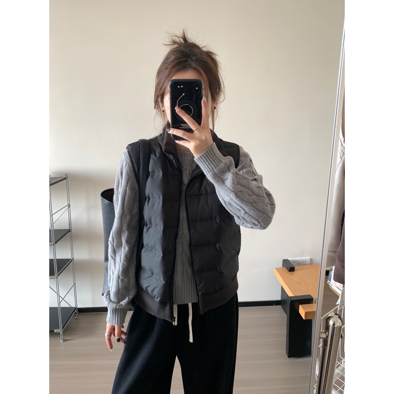 JMHHLL摇粒绒拼接羽绒马甲外套