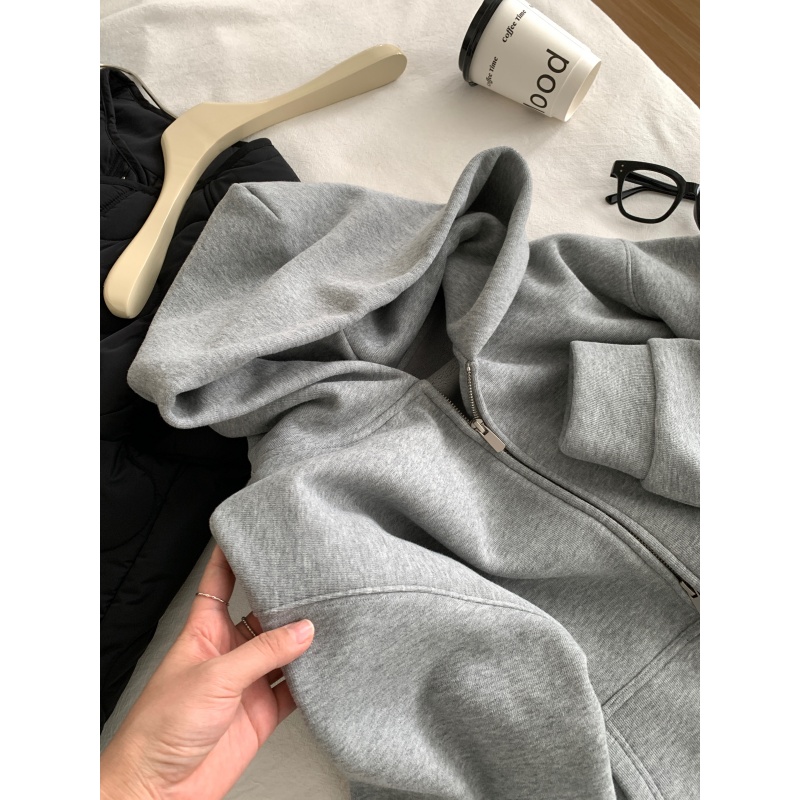 JMHHLL高克重加绒连帽卫衣外套