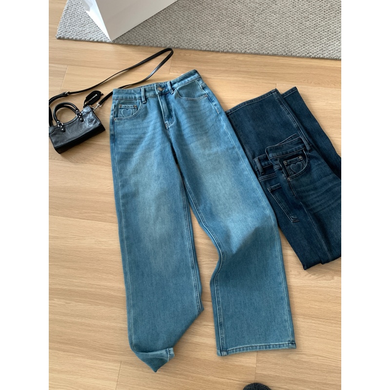 JMHHLL四面弹加绒牛仔直筒裤