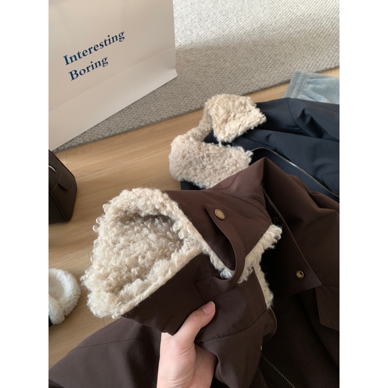 JMHHLL羊羔毛翻领派克服外套