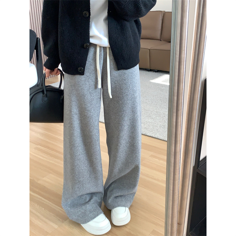 垂感显瘦毛巾裤宽松休闲直筒裤