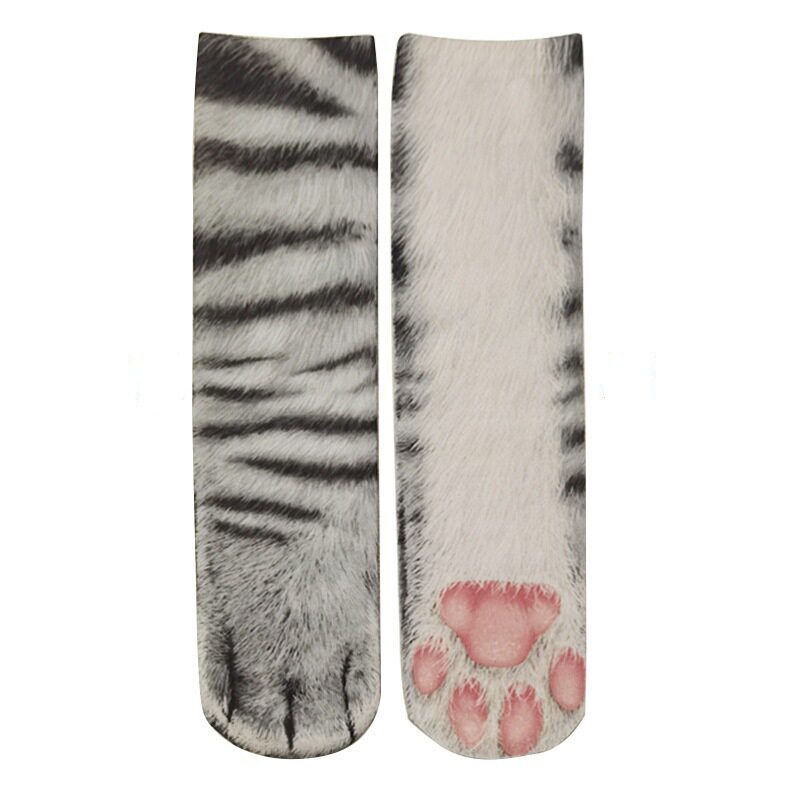 3D simulation cat foot funny socks, creative and personalized fun animal foot socks, dui Dui socks, strange and mischievous claw socks thumbnail 4