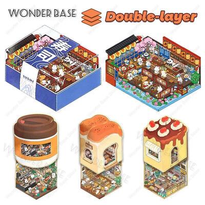 Cartoon DIY Double Layer Miniature Scene Sticker 3D Landscap