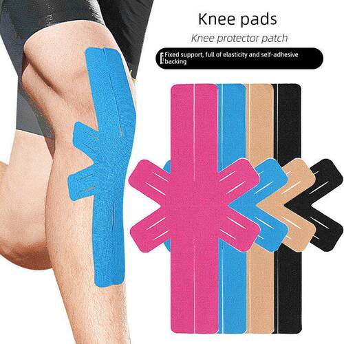 Knee pads support sports bandages and kinesiology patches