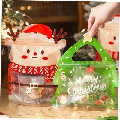 5pcs Christmas Gift Bag For Candy Chocolate Cookie Nougat