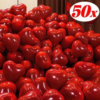 50/10pcs Red Heart Balloons Inflatable Latex Balloon for Val