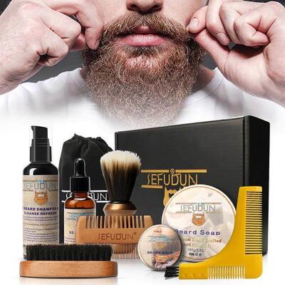 Beard Growth Oil Balm Wash Grooming Beard Care Kit Mustache