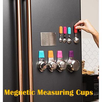 Megnetic Measuring Cups Cute 4 pieces Metal Stainless Steel