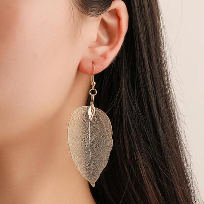 Vintage Earrings Long Hollow Leaf Earrings Earrings