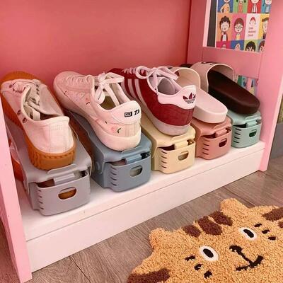 7 Pcs Minimalist Modern Shoe Rack Shoe Storage Rack Double-L